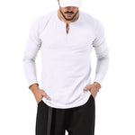 Men's Long Sleeve Solid Crew Neck T-Shirt