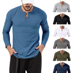 Men's Long Sleeve Solid Crew Neck T-Shirt